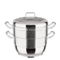 Kitchen Cookware Stainless Steel Double-Layer Steamer Pot